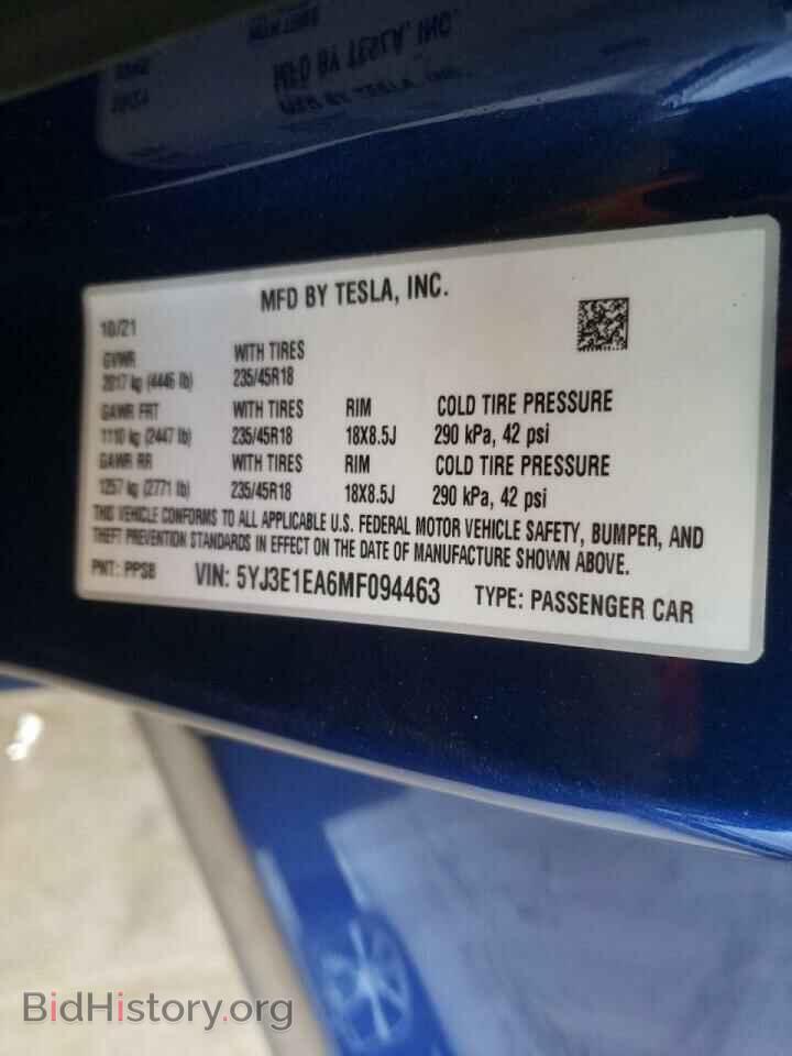 2021 TESLA MODEL 3 - VIN: 5YJ3E1EA6MF094463 - Photo 10