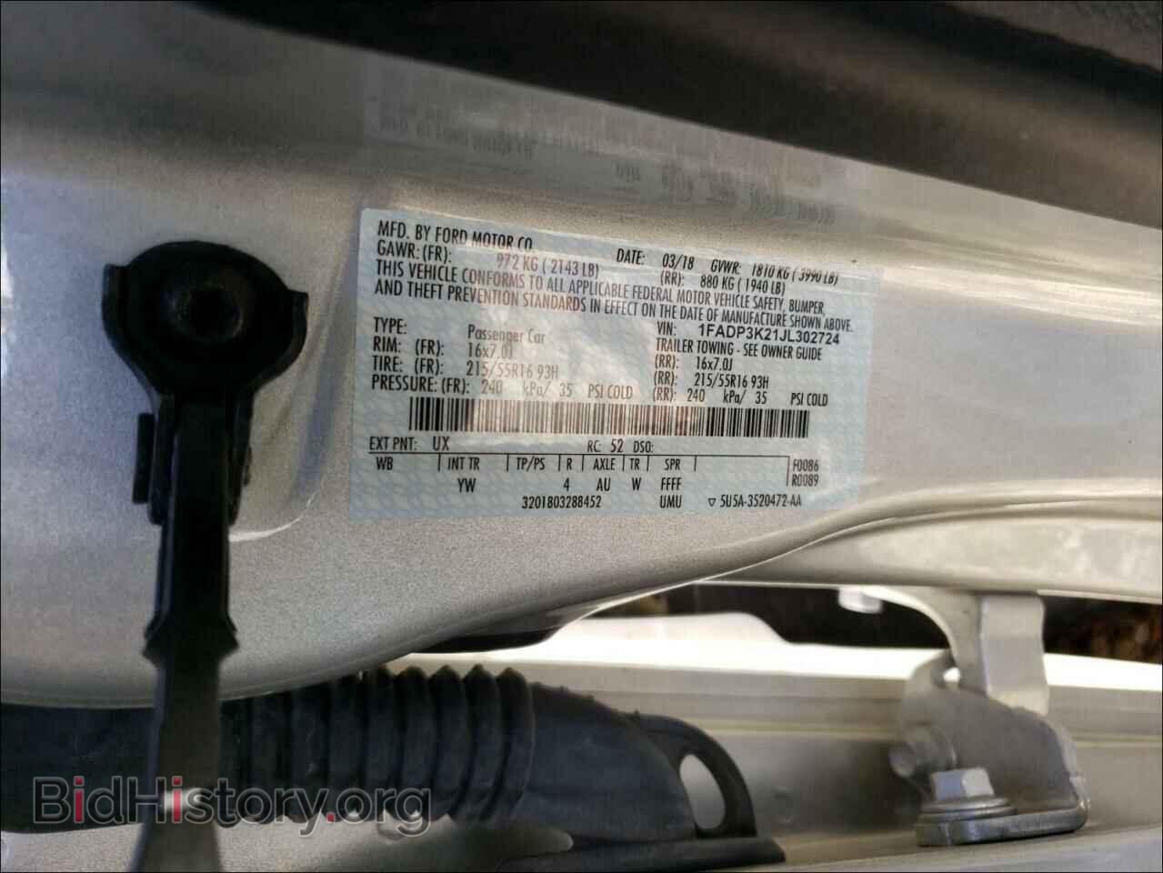 2018 FORD FOCUS - VIN: 1FADP3K21JL302724 - Фото 10