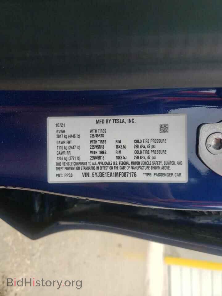 2021 TESLA MODEL 3 - VIN: 5YJ3E1EA1MF087176 - Photo 10