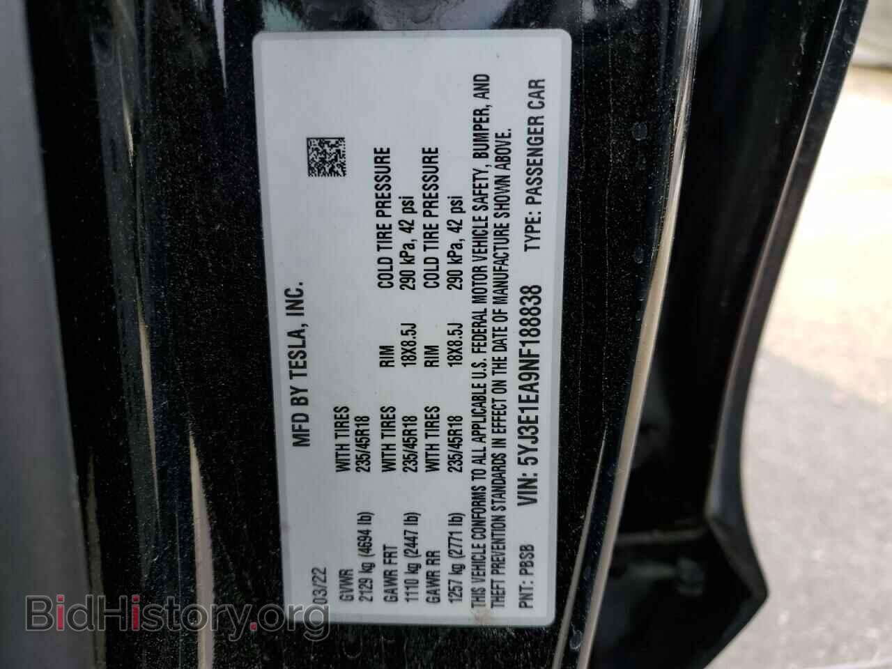 2022 TESLA MODEL 3 - VIN: 5YJ3E1EA9NF188838 - Photo 12
