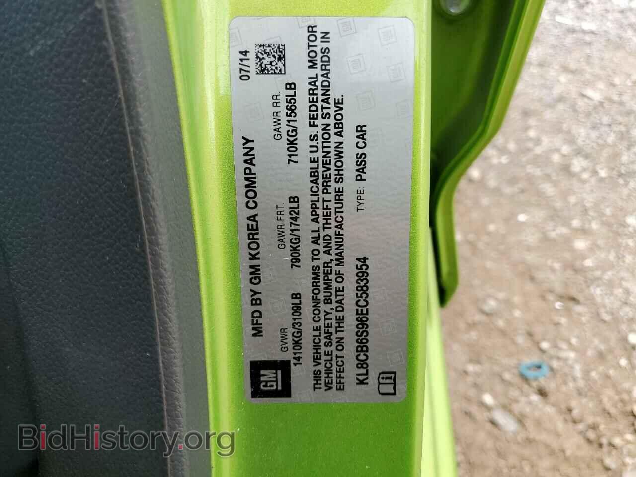 2014 CHEVROLET SPARK - VIN: KL8CB6S96EC583954 - Фото 12