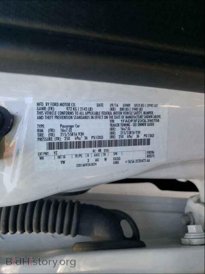 2016 FORD FOCUS - VIN: 1FADP3F23GL390758 - Фото 10