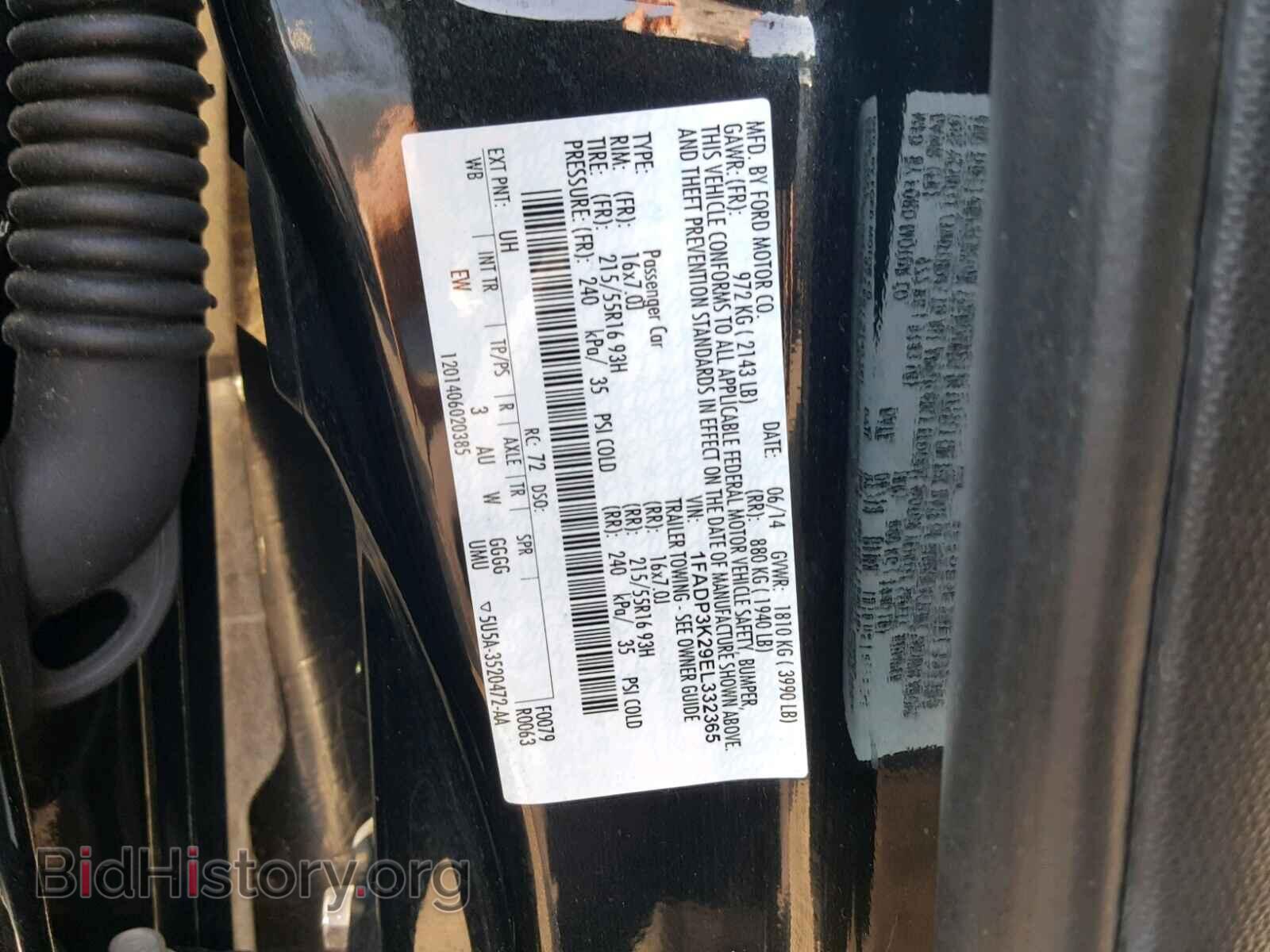 2014 FORD FOCUS - VIN: 1FADP3K29EL332365 - Фото 10