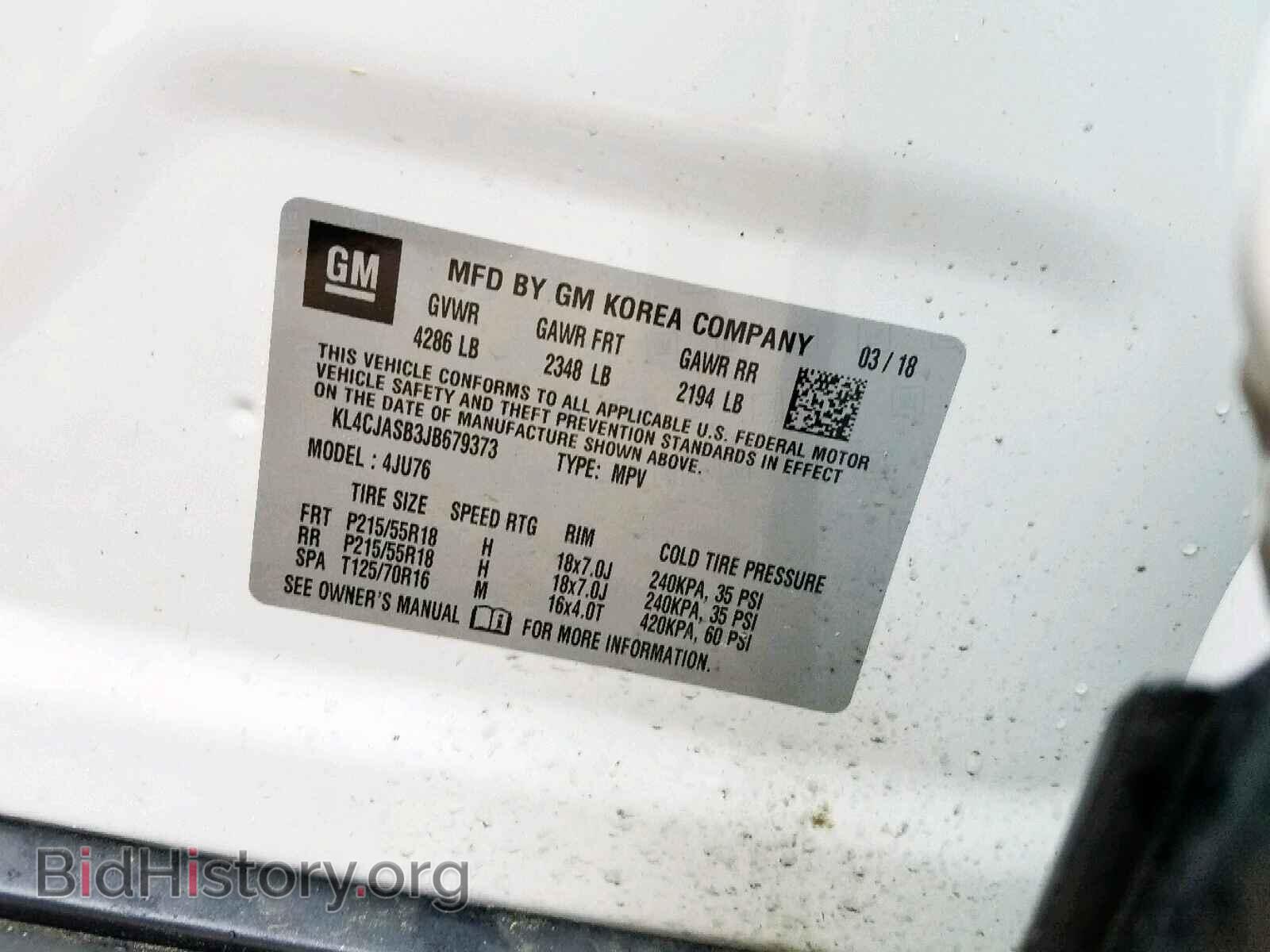 2018 BUICK ENCORE PRE - VIN: KL4CJASB3JB679373 - Фото 10