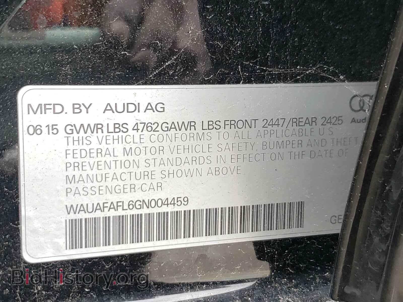 2016 AUDI A4 - VIN: WAUAFAFL6GN004459 - Фото 10