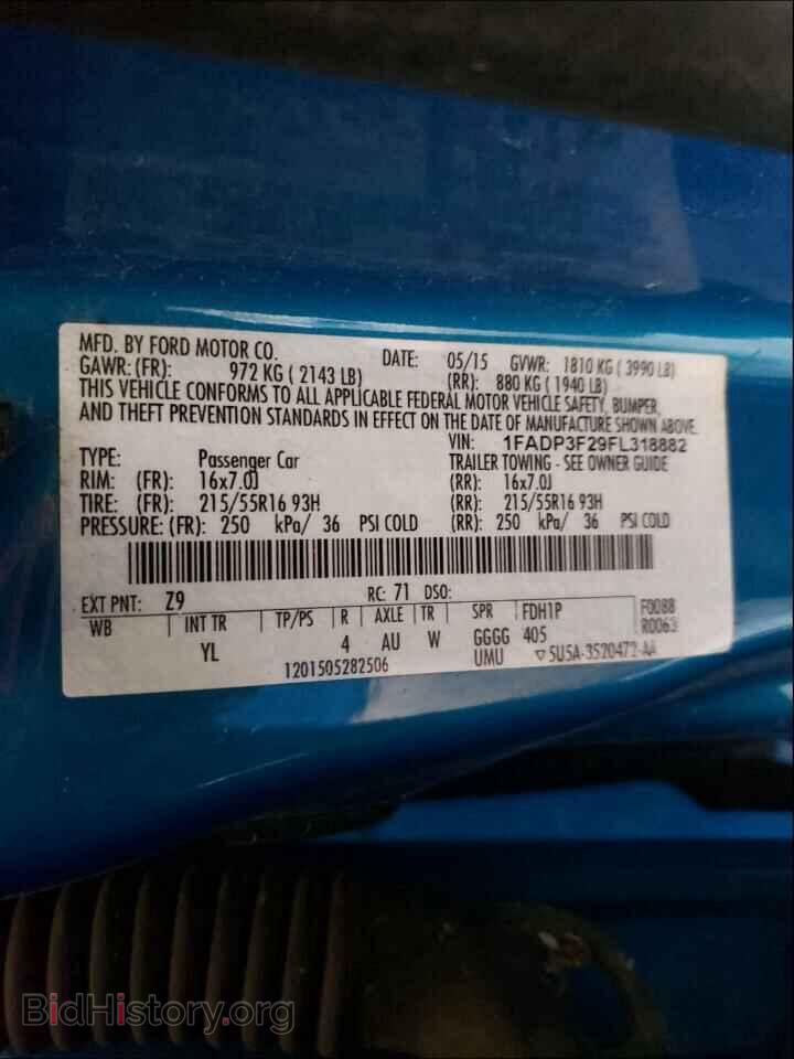 2015 FORD FOCUS - VIN: 1FADP3F29FL318882 - Фото 10