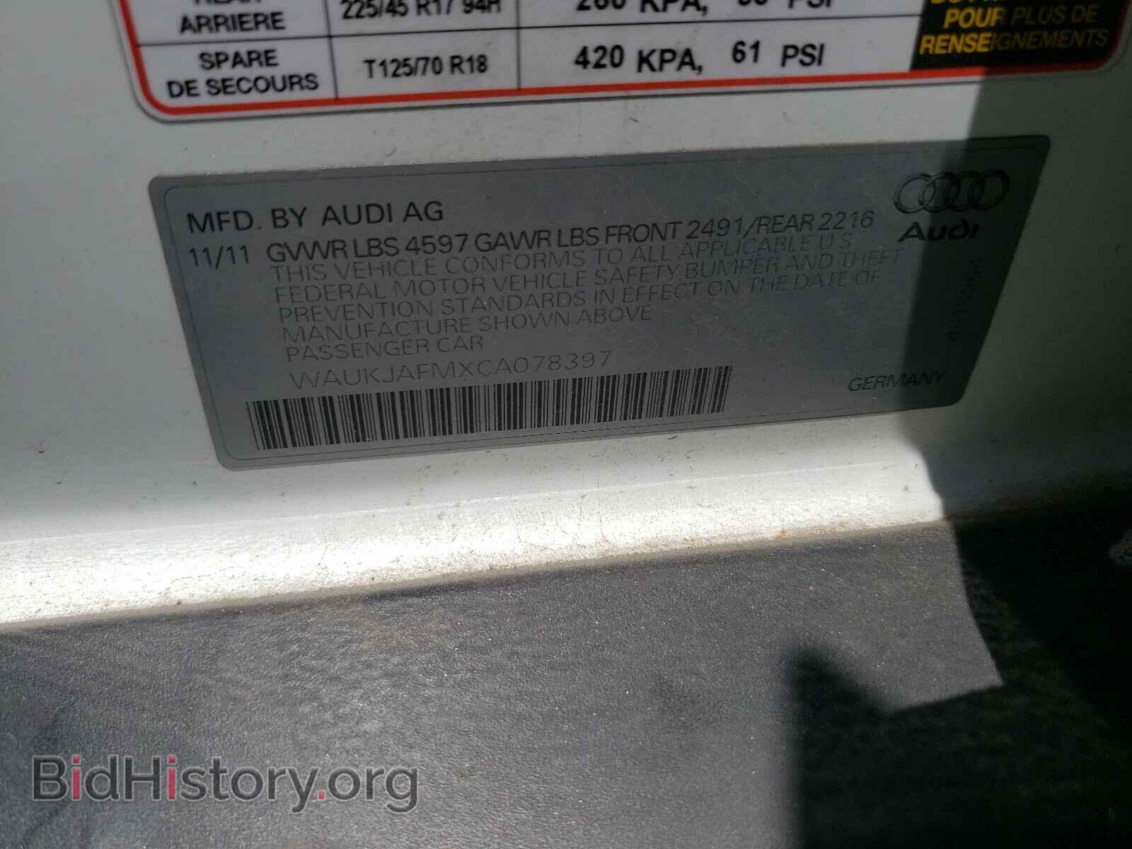 2012 AUDI A3 - VIN: WAUKJAFMXCA078397 - Photo 10