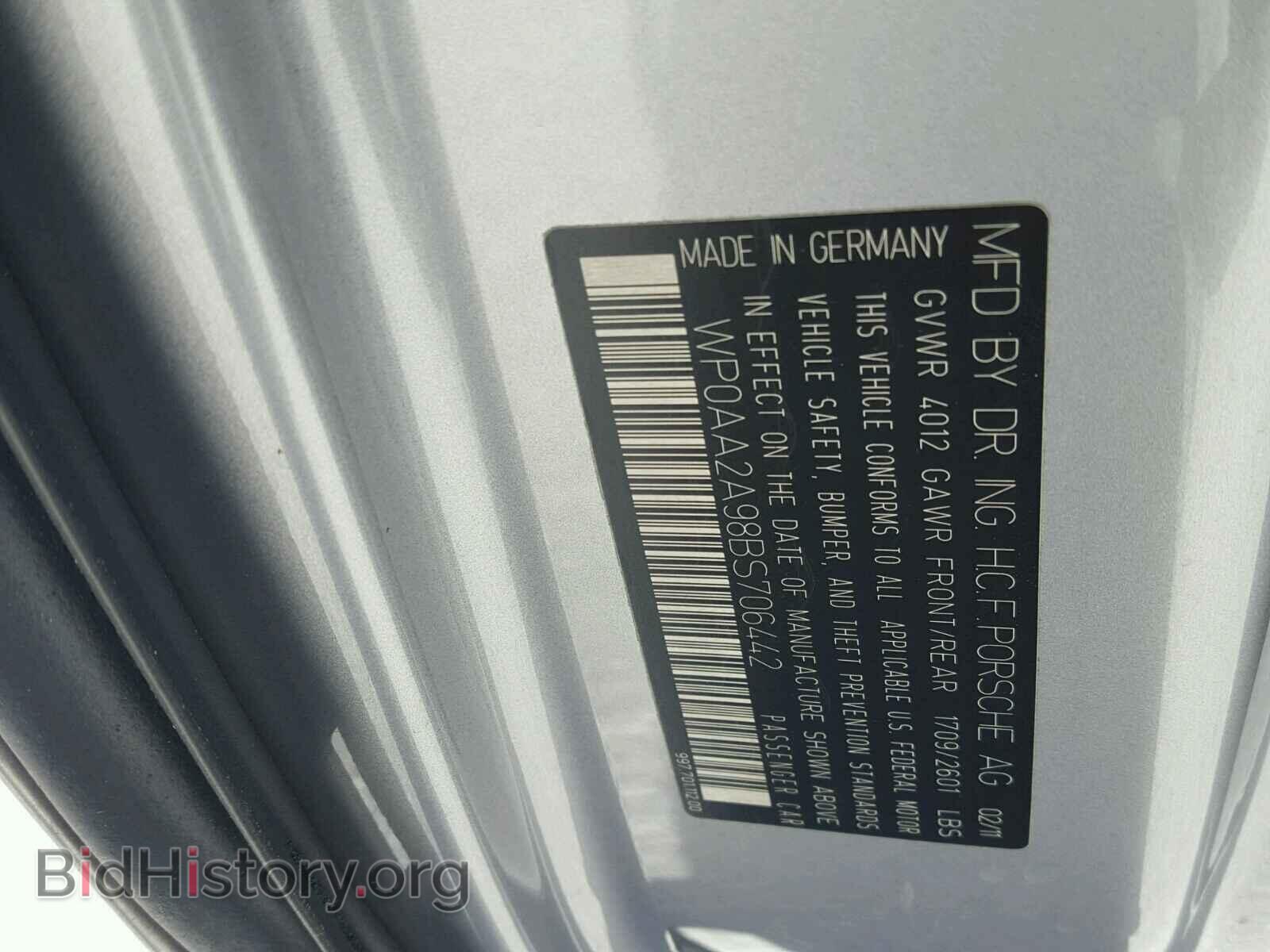 2011 PORSCHE 911 - VIN: WP0AA2A98BS706442 - Фото 10