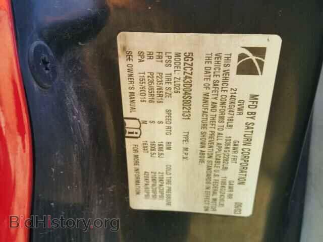 2004 SATURN VUE - VIN: 5GZCZ43D04S802131 - Фото 10