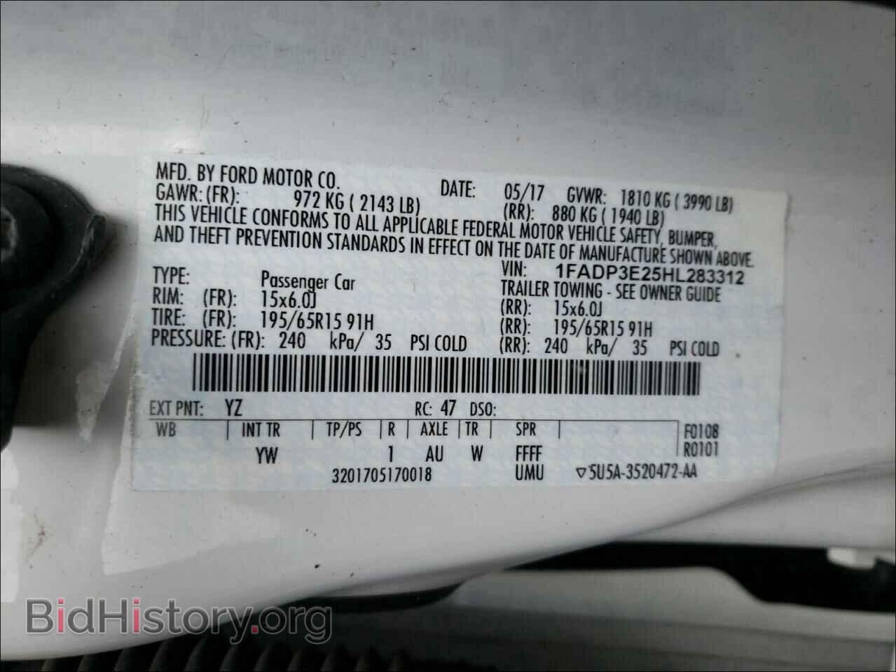 2017 FORD FOCUS - VIN: 1FADP3E25HL283312 - Фото 10
