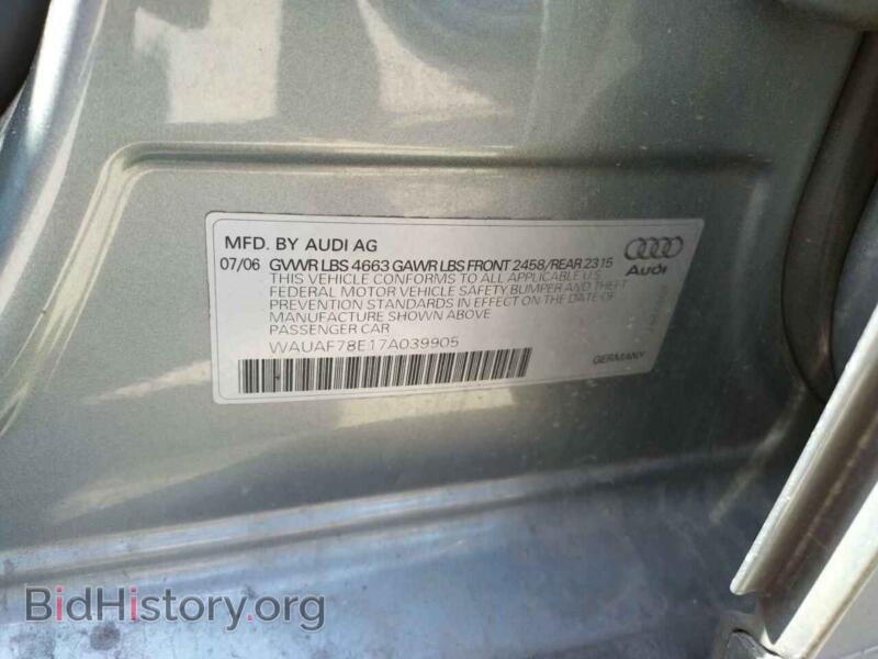 2007 Audi A4 (VIN WAUAF78E17A039905) — photo 10 of 10