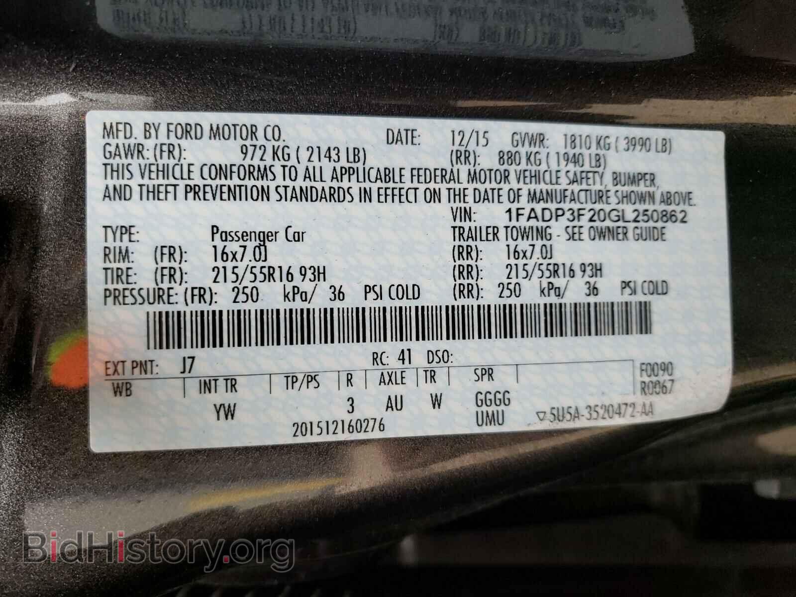 2016 FORD FOCUS - VIN: 1FADP3F20GL250862 - Photo 10