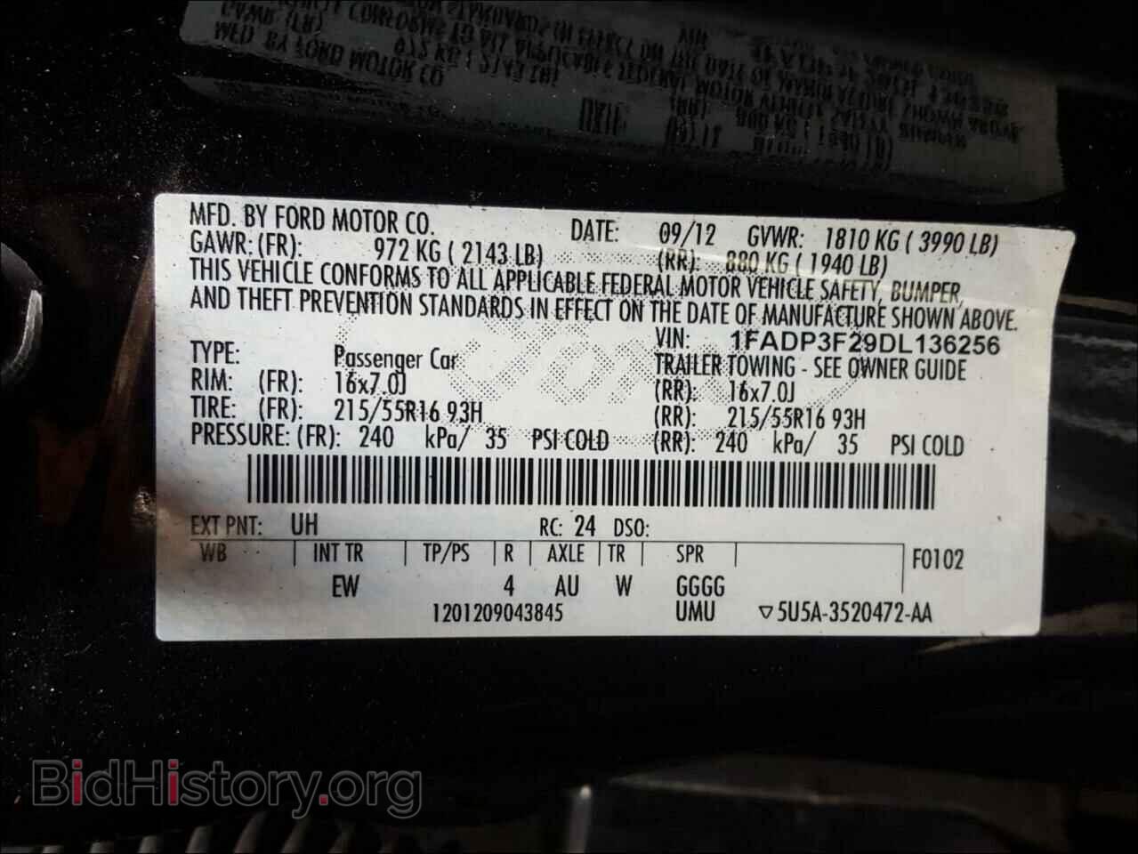 2013 FORD FOCUS - VIN: 1FADP3F29DL136256 - Фото 10