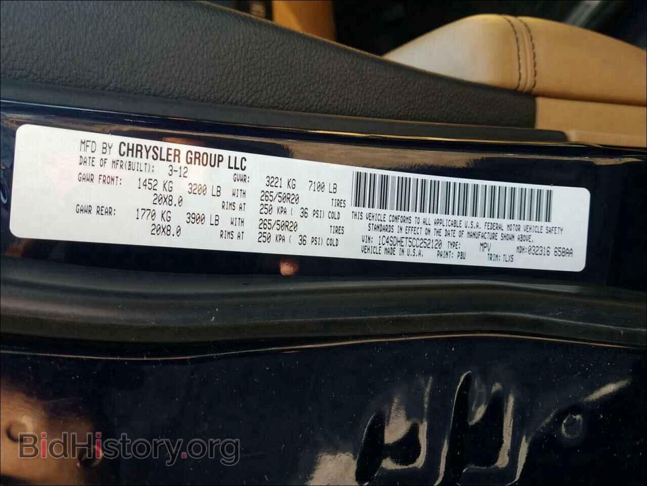2012 DODGE DURANGO - VIN: 1C4SDHET5CC252120 - Photo 10