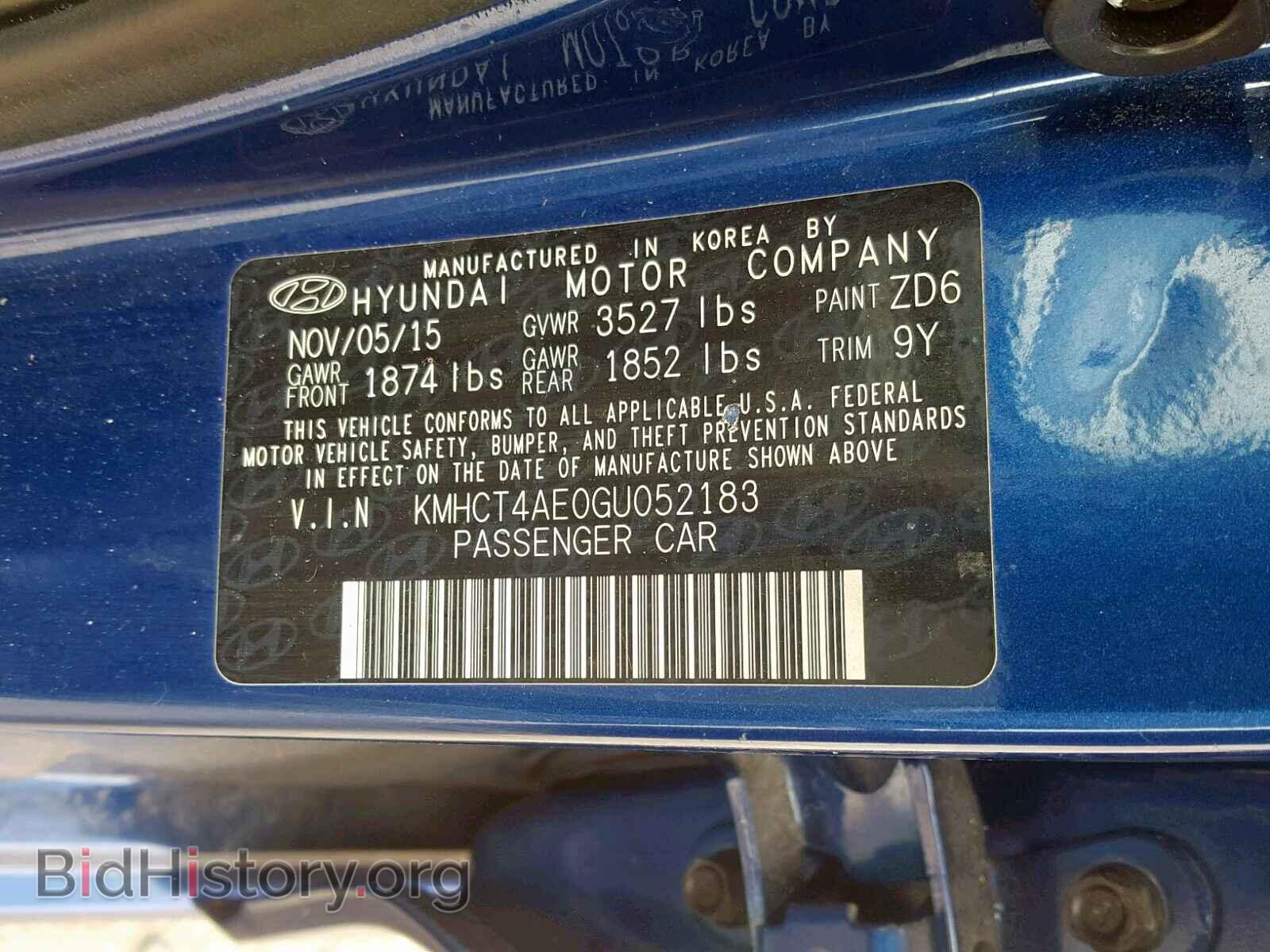 2016 HYUNDAI ACCENT - VIN: KMHCT4AE0GU052183 - Фото 10