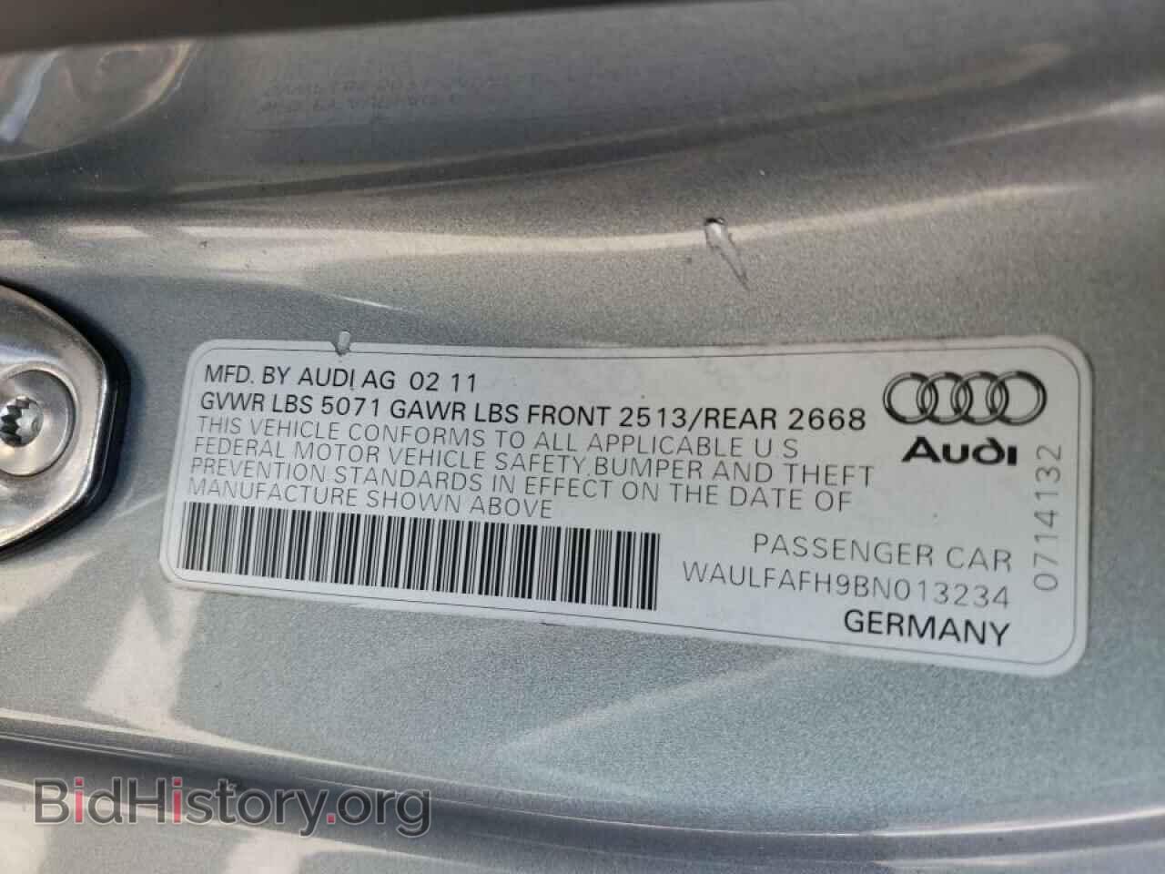 2011 AUDI A5 - VIN: WAULFAFH9BN013234 - Фото 10