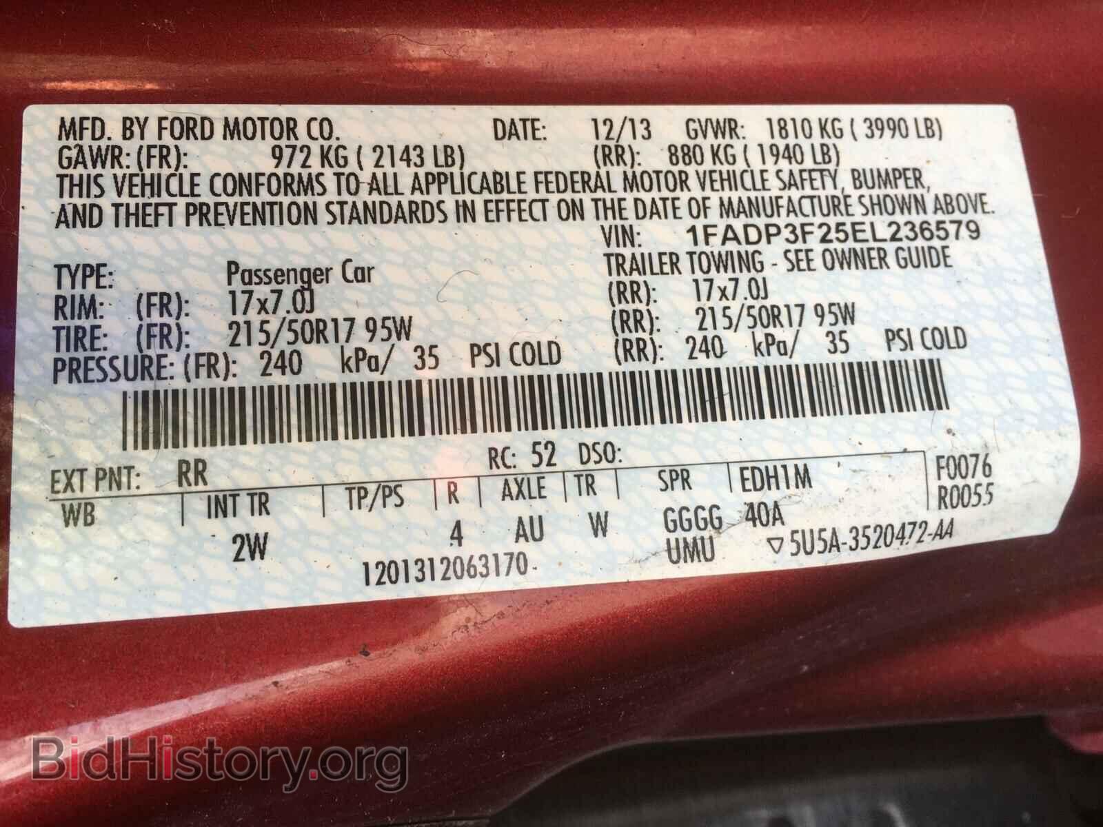 2014 FORD FOCUS - VIN: 1FADP3F25EL236579 - Фото 10