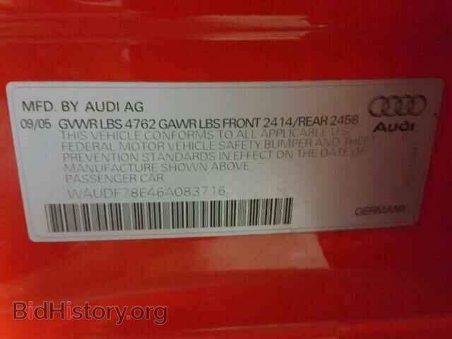 2006 AUDI A4 - VIN: WAUDF78E46A083716 - Photo 10