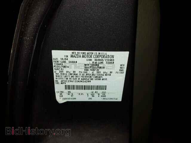 2005 MAZDA TRIBUTE - VIN: 4F2CZ96135KM34299 - Фото 10