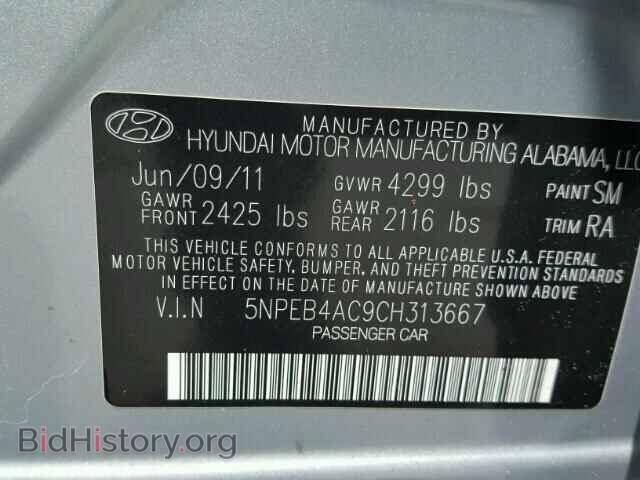 2012 HYUNDAI SONATA - VIN: 5NPEB4AC9CH313667 - Фото 10