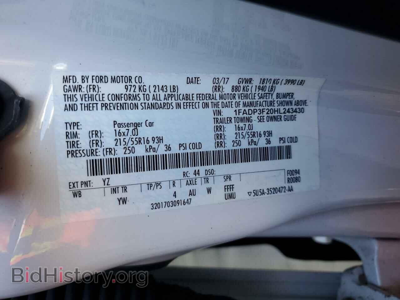 2017 FORD FOCUS - VIN: 1FADP3F20HL243430 - Фото 12