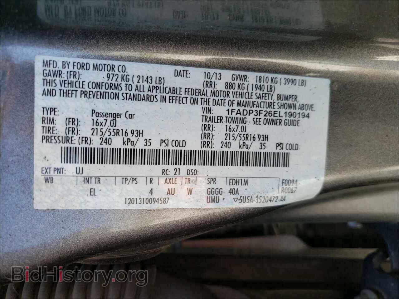 2014 FORD FOCUS - VIN: 1FADP3F26EL190194 - Photo 10