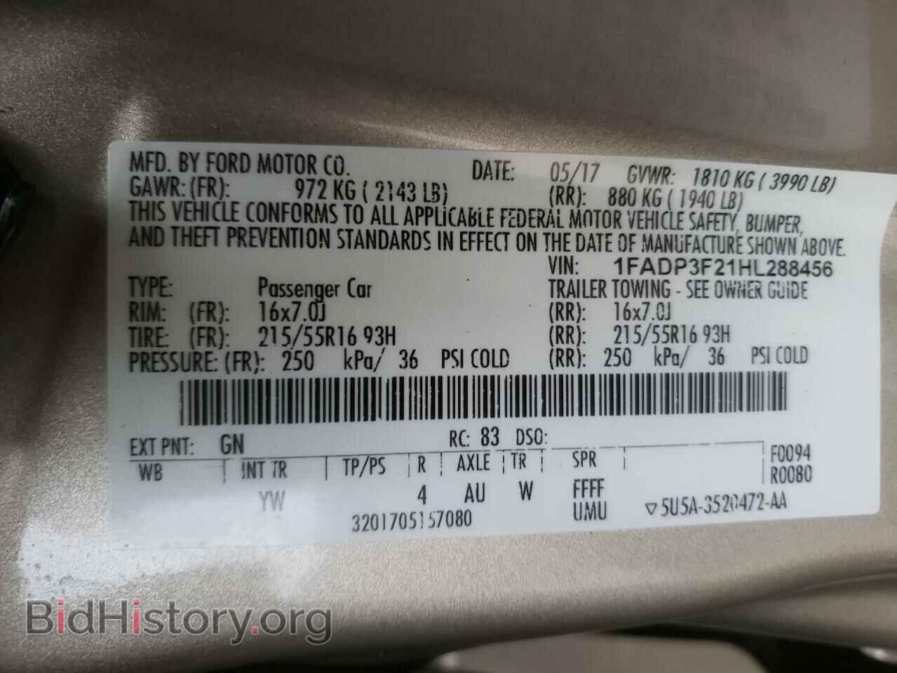 2017 FORD FOCUS - VIN: 1FADP3F21HL288456 - Photo 10