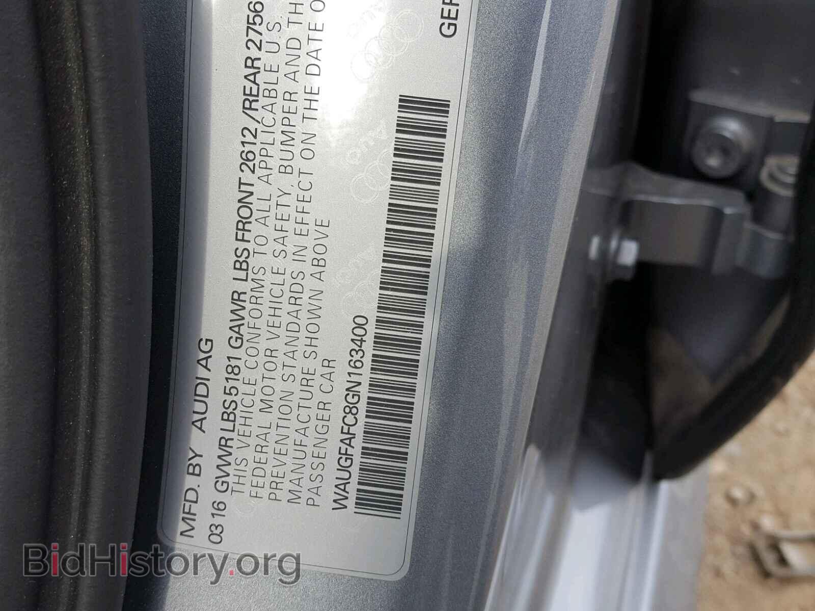2016 AUDI A6 - VIN: WAUGFAFC8GN163400 - Фото 10