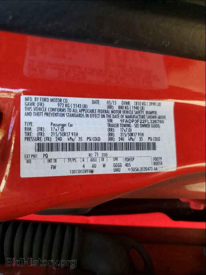 2015 FORD FOCUS - VIN: 1FADP3F22FL326760 - Фото 10