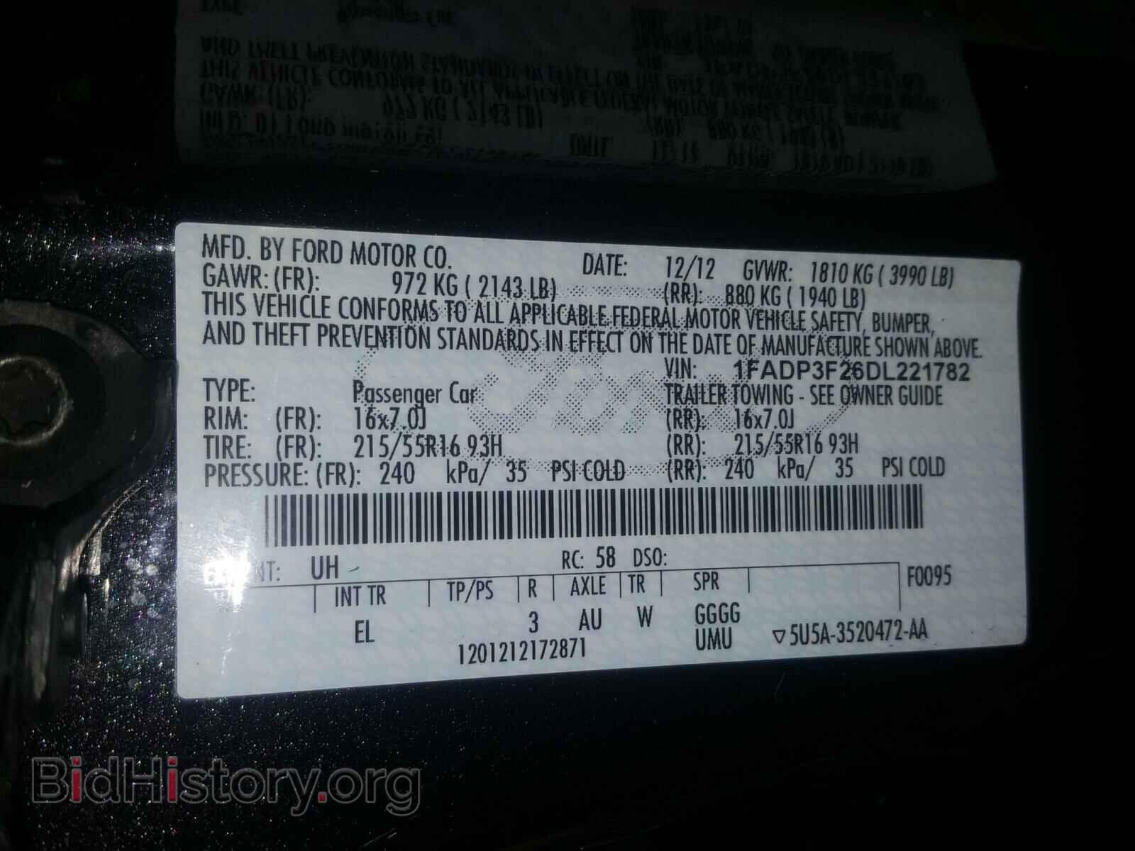 2013 FORD FOCUS - VIN: 1FADP3F26DL221782 - Фото 10