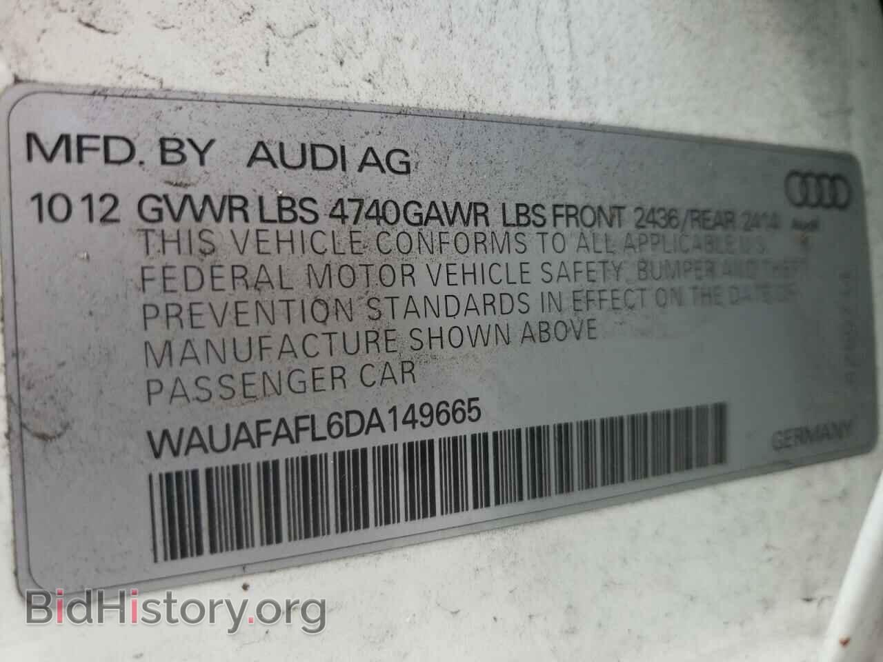 2013 AUDI A4 - VIN: WAUAFAFL6DA149665 - Фото 12