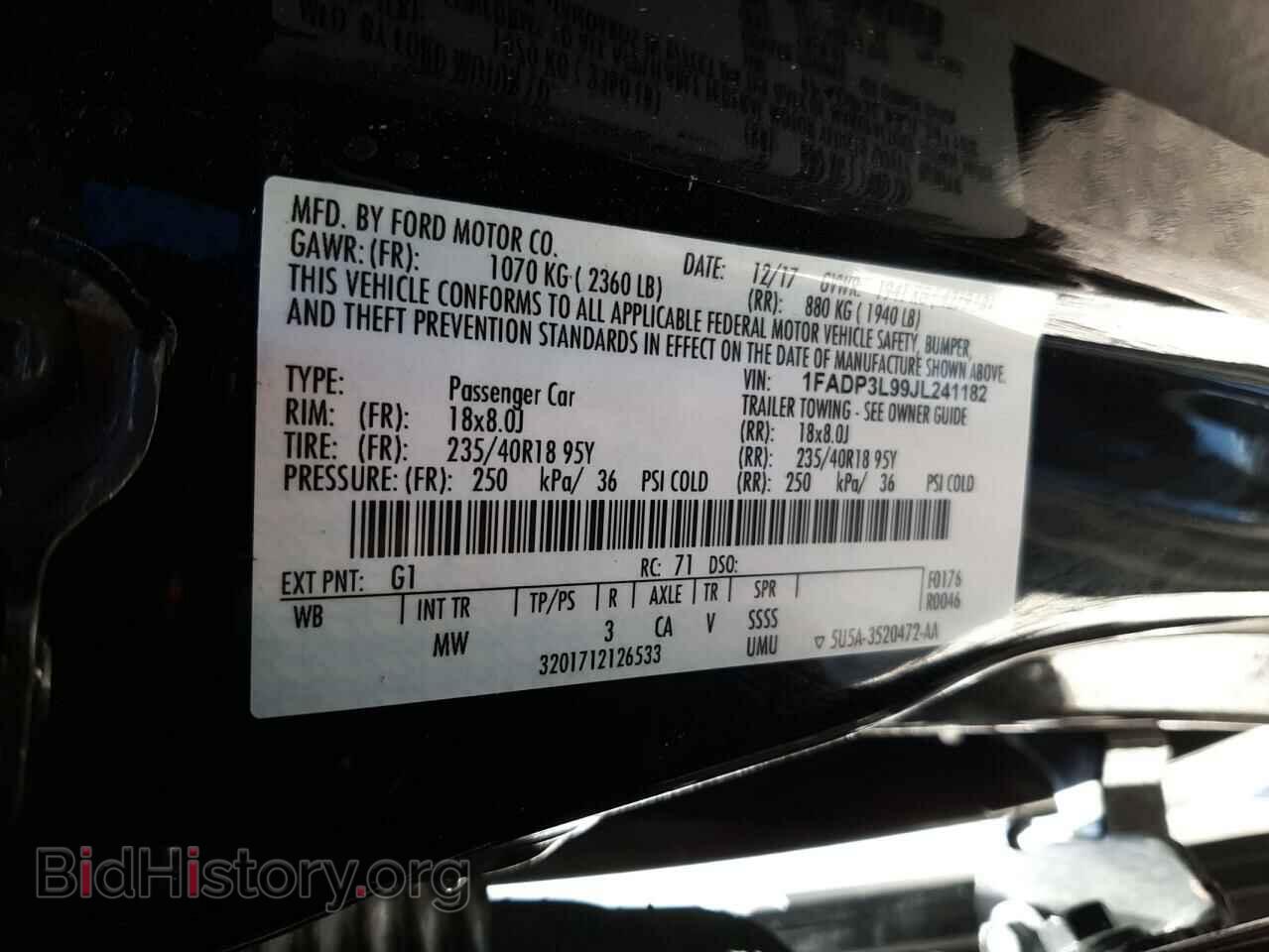 2018 FORD FOCUS - VIN: 1FADP3L99JL241182 - Фото 10
