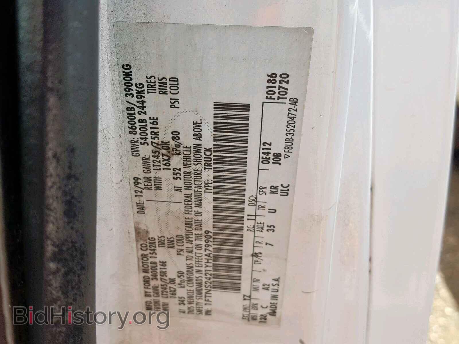 2000 FORD ECONOLINE - VIN: 1FTNS2421YHA79909 - Photo 10