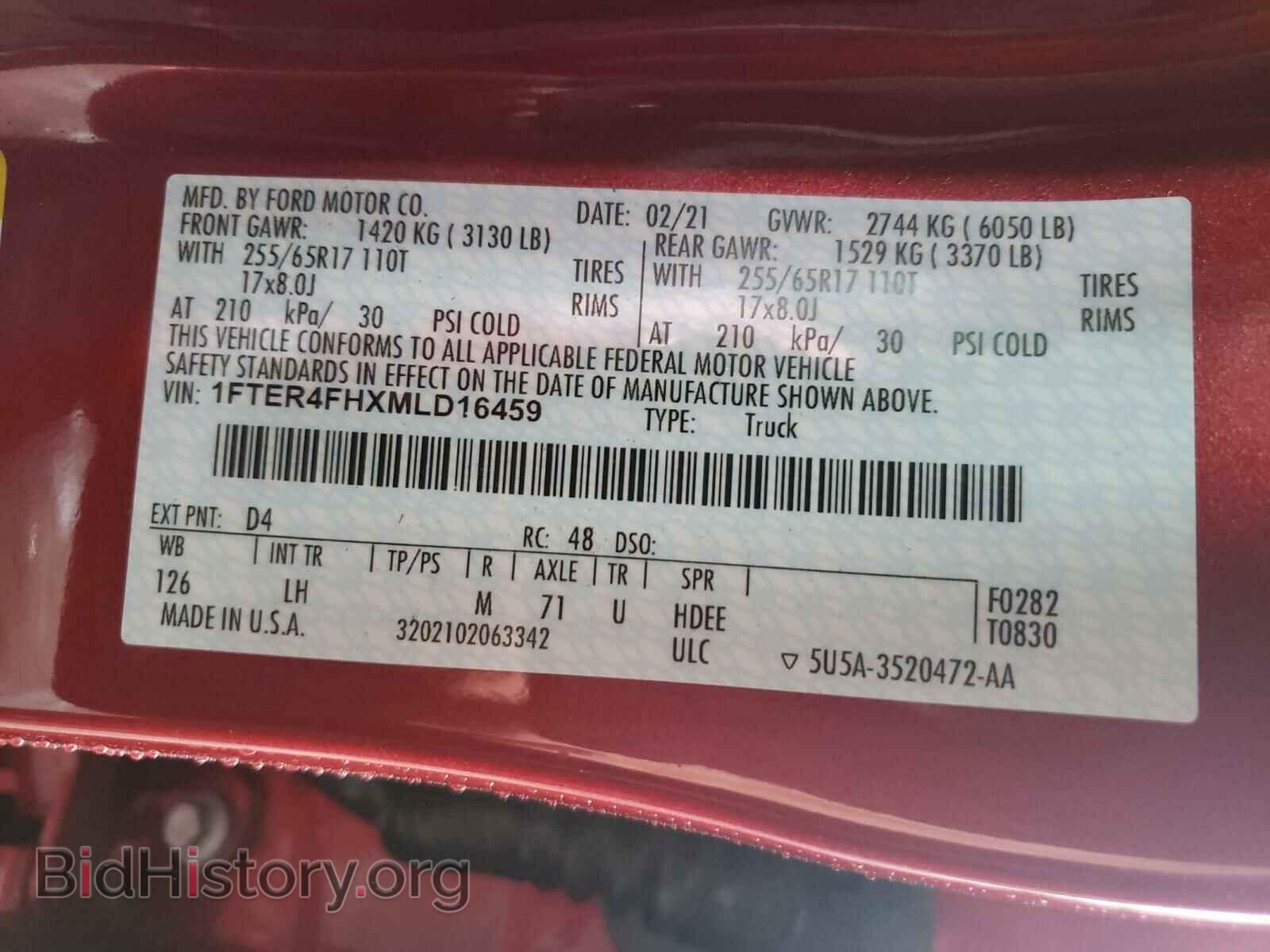 2021 FORD RANGER - VIN: 1FTER4FHXMLD16459 - Фото 10