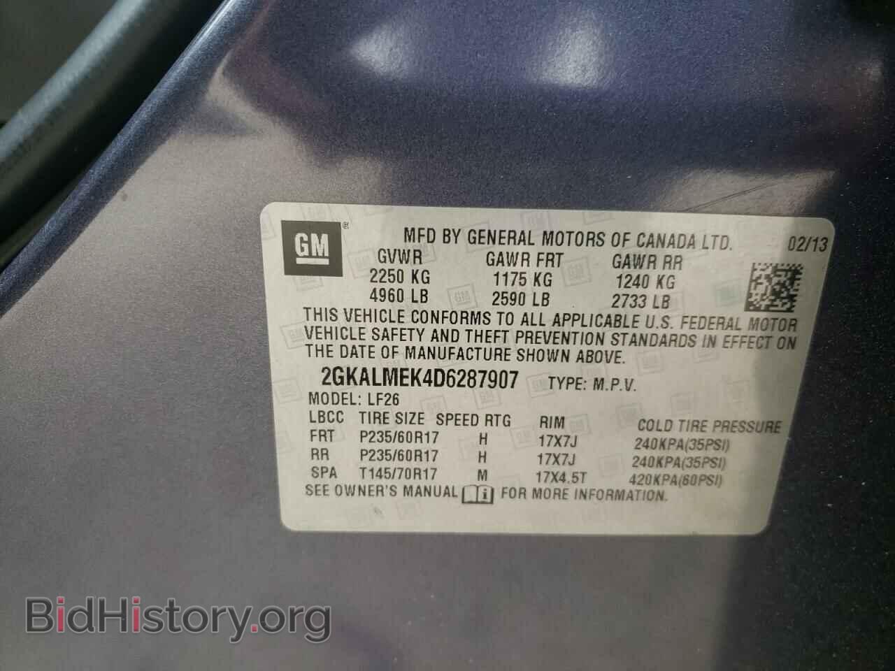 2013 GMC TERRAIN - VIN: 2GKALMEK4D6287907 - Фото 10