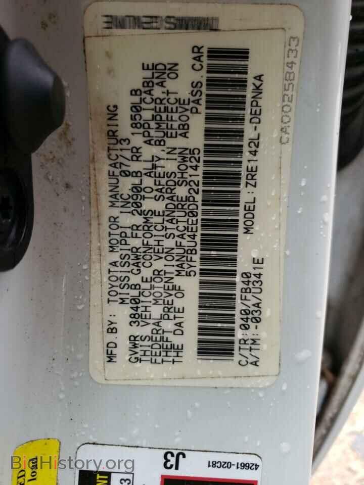 2013 TOYOTA COROLLA - VIN: 5YFBU4EE0DP221425 - Фото 10