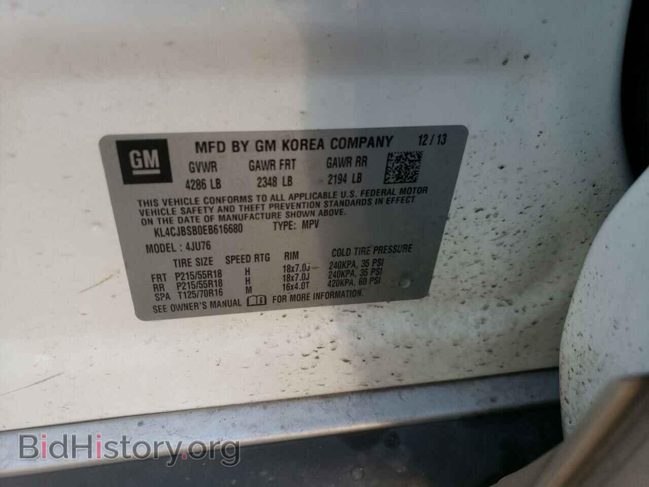 2014 BUICK ENCORE - VIN: KL4CJBSB0EB616680 - Фото 10