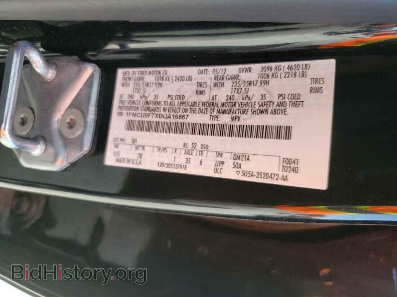 2013 FORD ESCAPE - VIN: 1FMCU0F7XDUA16867 - Фото 10