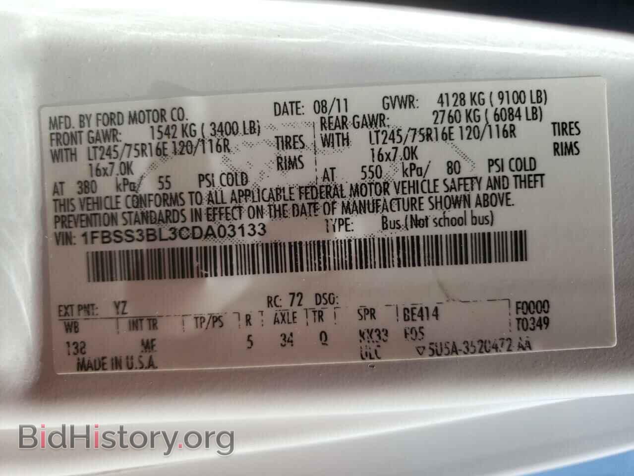2012 FORD ECONOLINE - VIN: 1FBSS3BL3CDA03133 - Photo 10