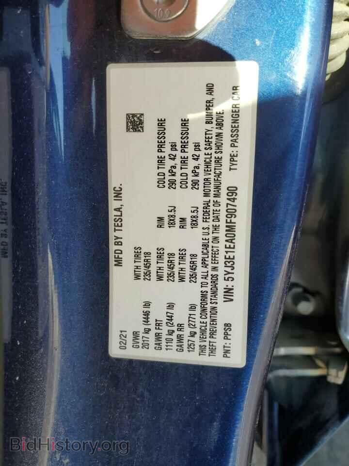 2021 TESLA MODEL 3 - VIN: 5YJ3E1EA0MF907490 - Photo 12