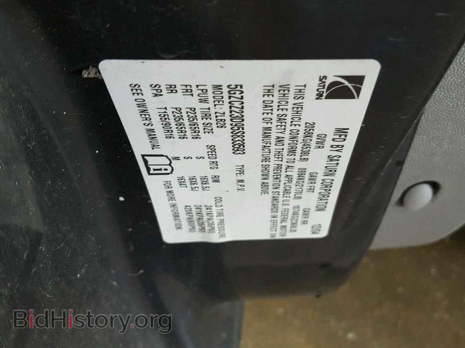 2005 SATURN VUE - VIN: 5GZCZ23D95S833593 - Фото 10