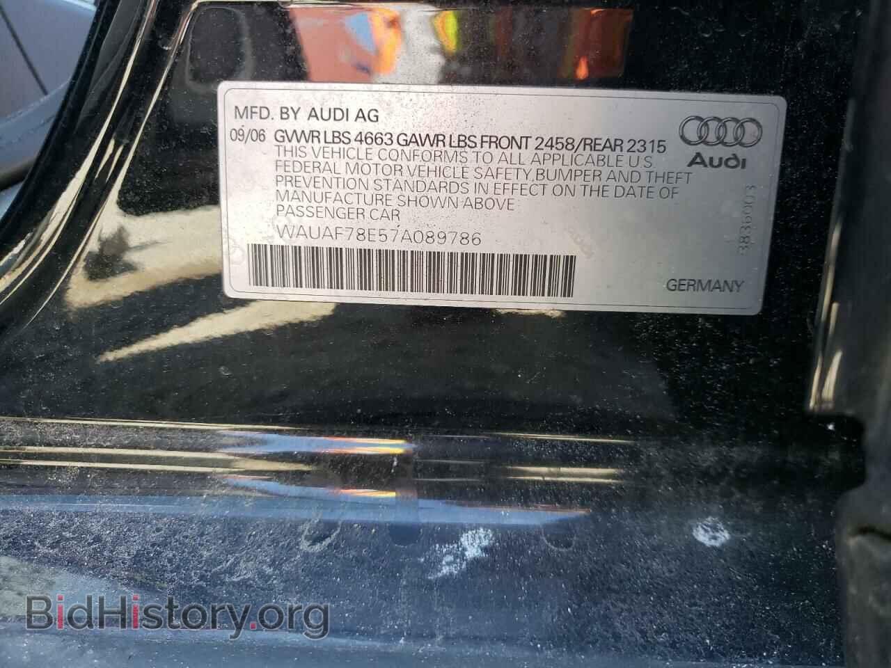 2007 AUDI A4 - VIN: WAUAF78E57A089786 - Photo 10