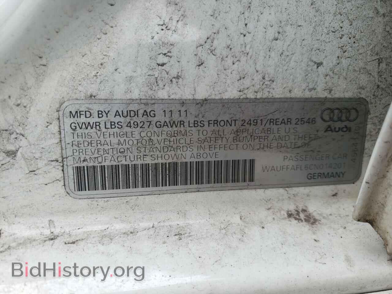 2012 AUDI A4 - VIN: WAUFFAFL6CN014201 - Фото 10