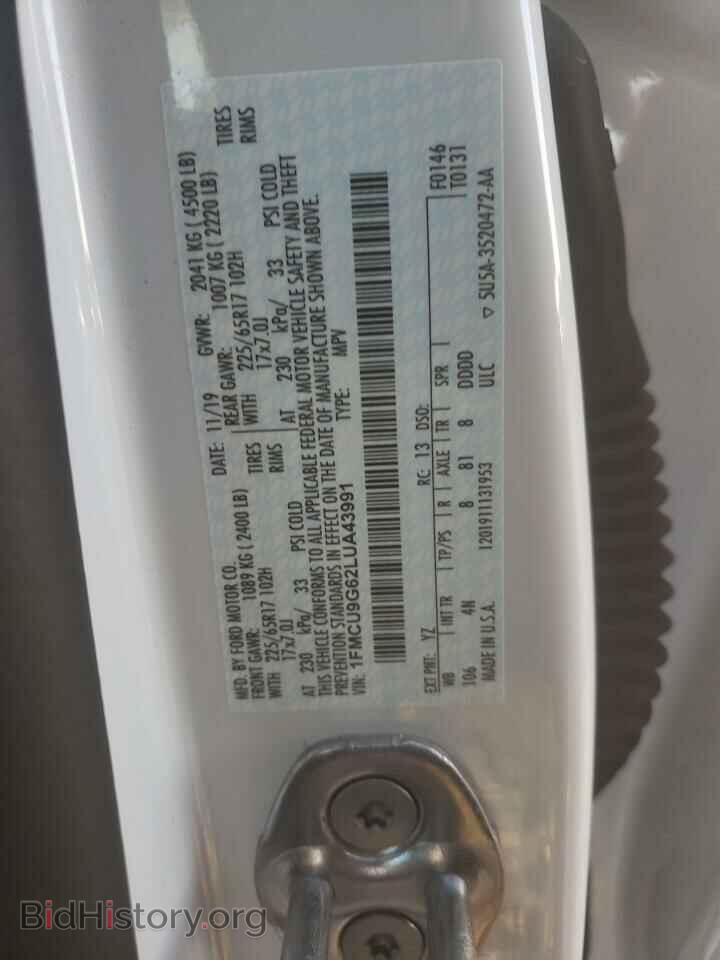 2020 FORD ESCAPE - VIN: 1FMCU9G62LUA43991 - Photo 10