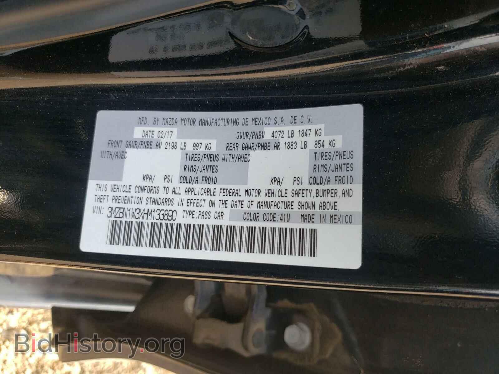 2017 MAZDA 3 - VIN: 3MZBN1W3XHM133890 - Фото 10