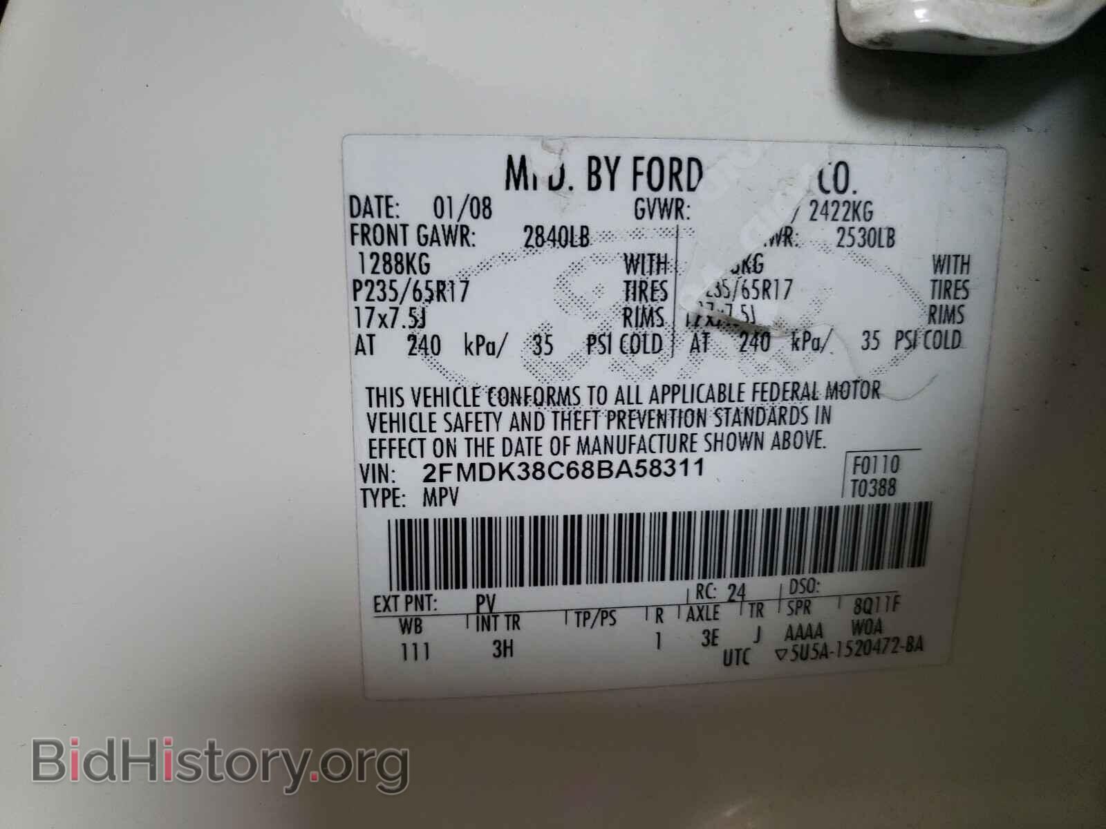 2008 FORD EDGE - VIN: 2FMDK38C68BA58311 - Photo 10