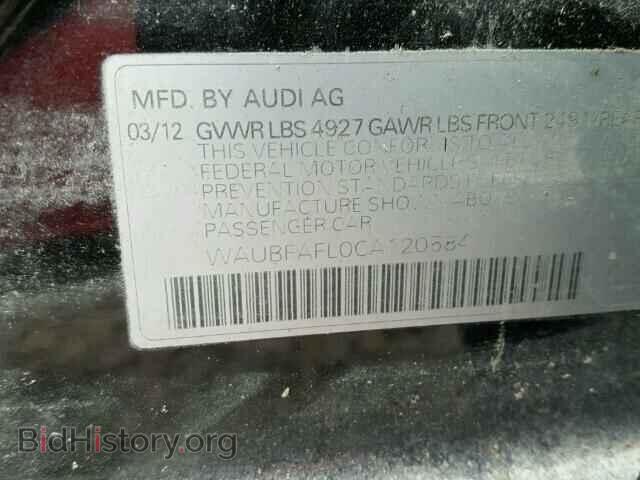2012 AUDI A4 - VIN: WAUBFAFL0CA120584 - Фото 10
