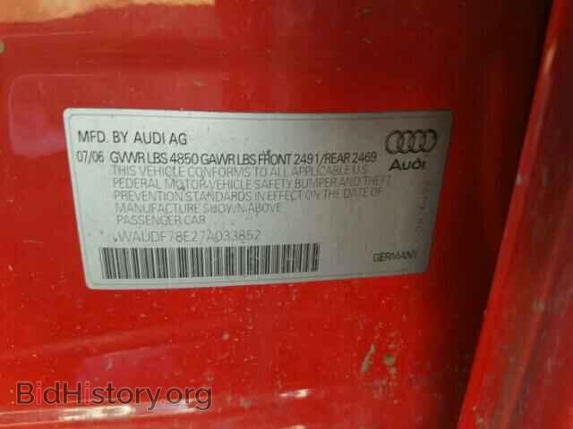 2007 AUDI A4 - VIN: WAUDF78E27A033852 - Фото 9