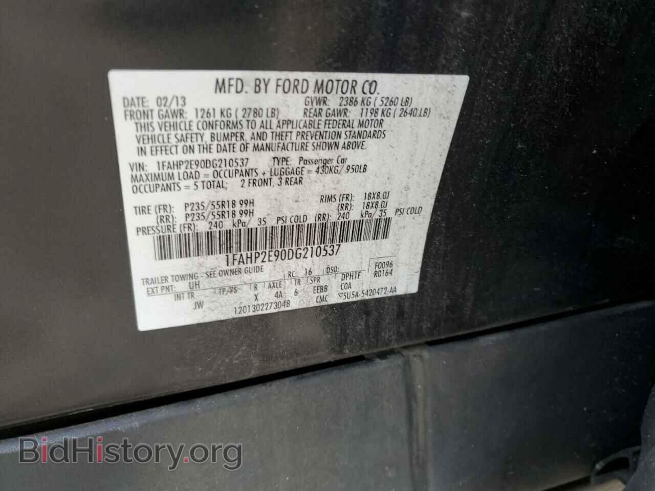 2013 FORD TAURUS - VIN: 1FAHP2E90DG210537 - Photo 12