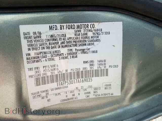 2007 FORD TAURUS - VIN: 1FAFP53U17A169035 - Фото 10